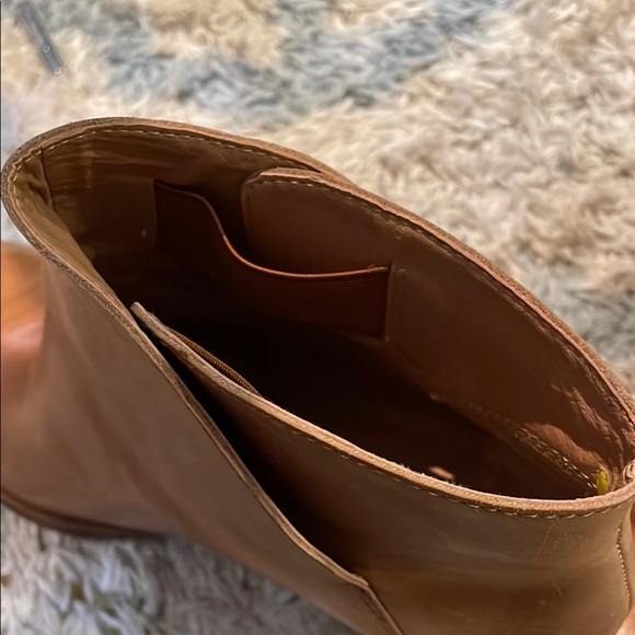 Women's Tan Leather Ankle Boots - Picture 6 of 6